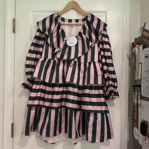New with Tags - Crosby Holiday dress with pink and green stripes